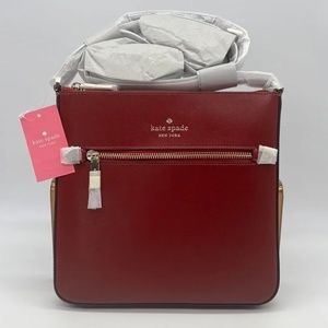 Kate Spade Sadie North South Crossbody Black Red Currant - NWT